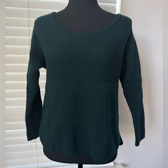 Aritzia Babaton Italian Merino Wool Longsleeve Sweater Pullover Sz S Dark Green - Picture 1 of 7